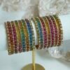 Multi color kashmiri glass bangle set for both arms - South Asian festive and everyday wear