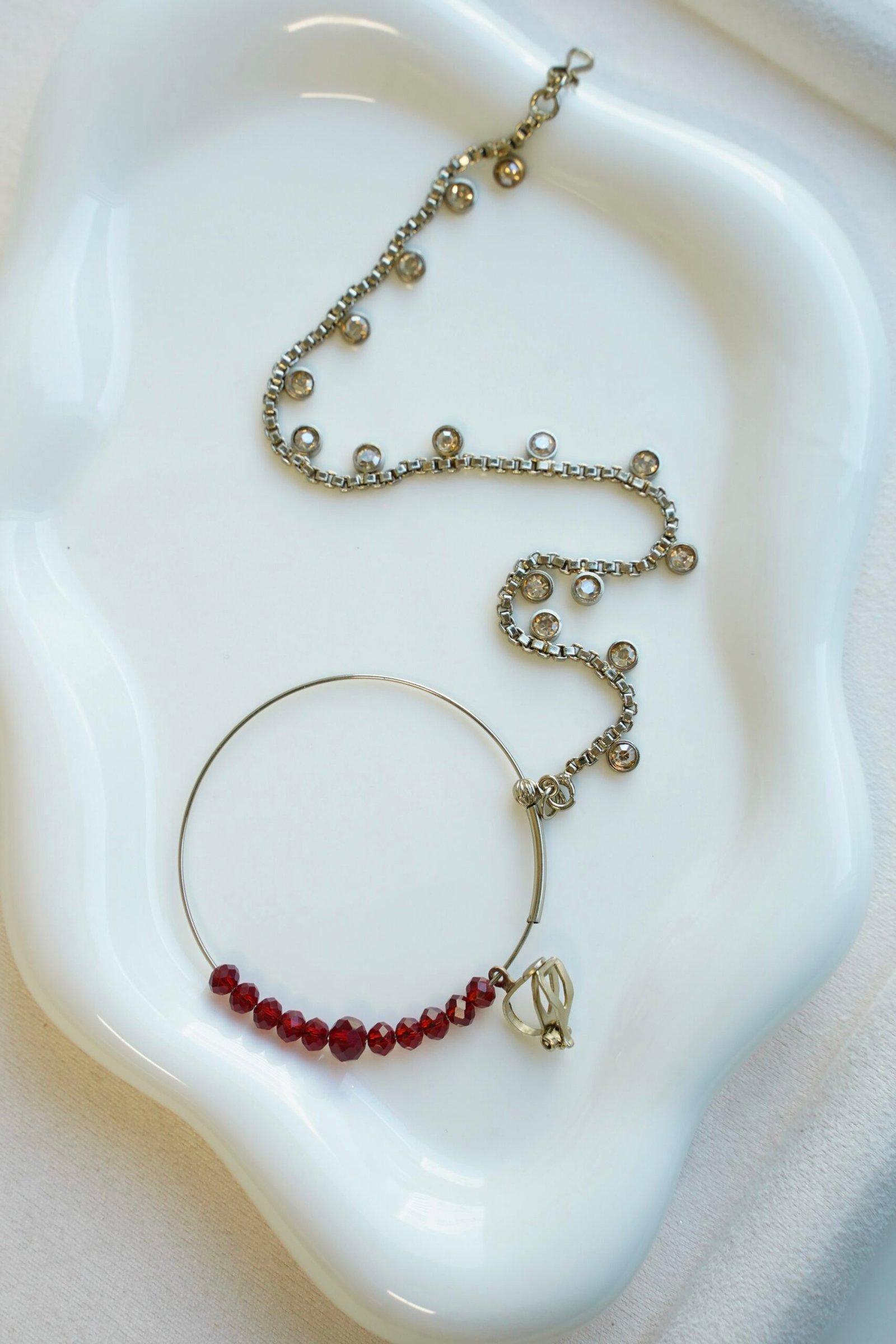 Ayesha crystal beaded bridal set in maroon with double layer necklace, jhumar, kaanchain, and tikka, South Asian wedding jewelry