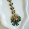 Floral crystal drop tikka with cascading beads, South Asian bridal jewelry