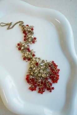 Alternative view of Floral Crystal Tikka - Red