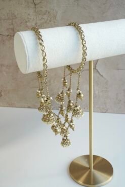 Jhumki connected bangle with hanging charms, South Asian bangle accessory