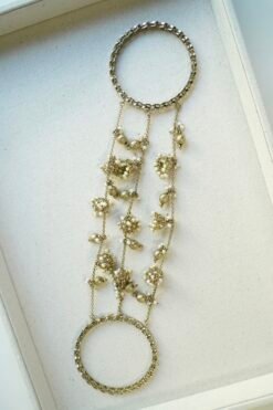 Jhumki connected bangle with hanging charms, South Asian bangle accessory