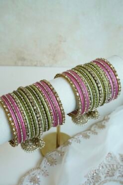Pink-Green Custom Bangle Set - Image 3