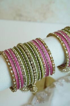 Pink-Green Custom Bangle Set - Image 4