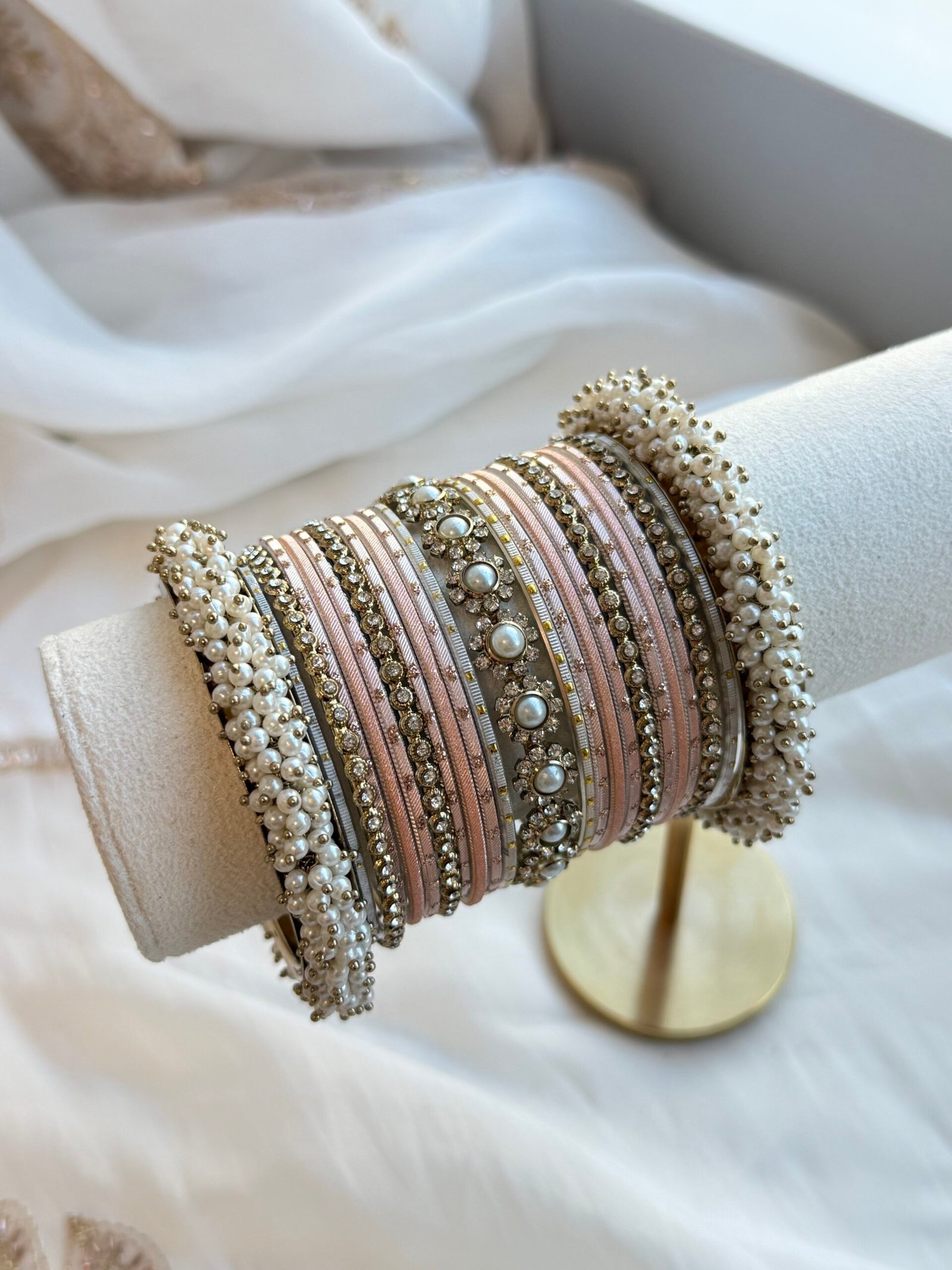 Custom Pink Bangle Set - Both Hands