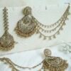 Champagne crystal chandbali sahara earrings with matching tikka