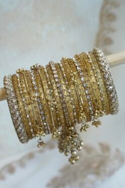 Heavy Golden bangle set - Both Arms - Image 3