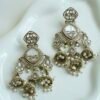 Moti Mahal antique gold pearl jhumka earrings - South Asian bridal jewelry