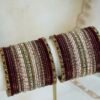 Maroon velvet blush bangle set with ruby and crystal stone accents, South Asian festive jewelry